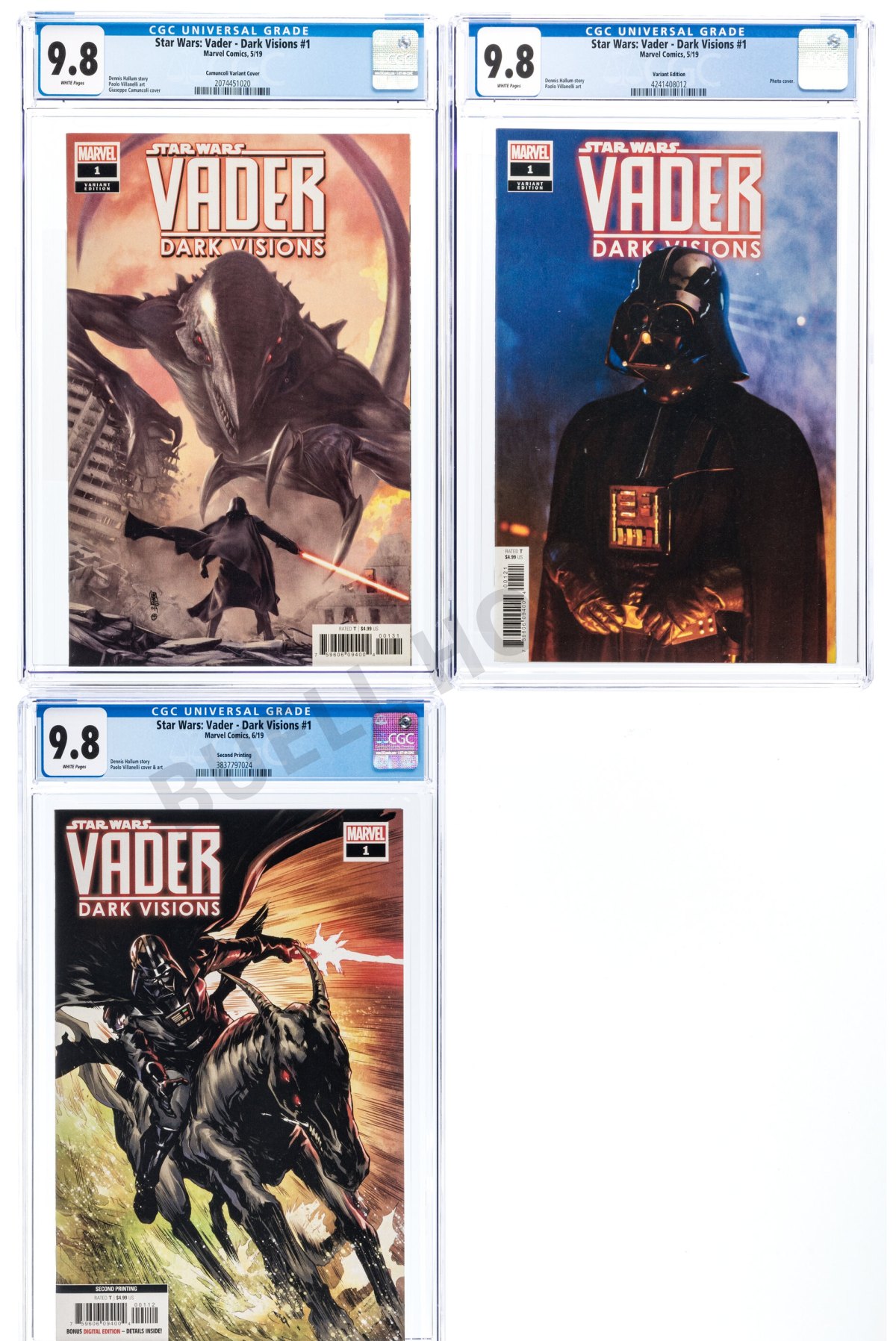 Star Wars: Vader — Dark Visions #1 Variants, Group of 3 (2019) — All CGC 9.8